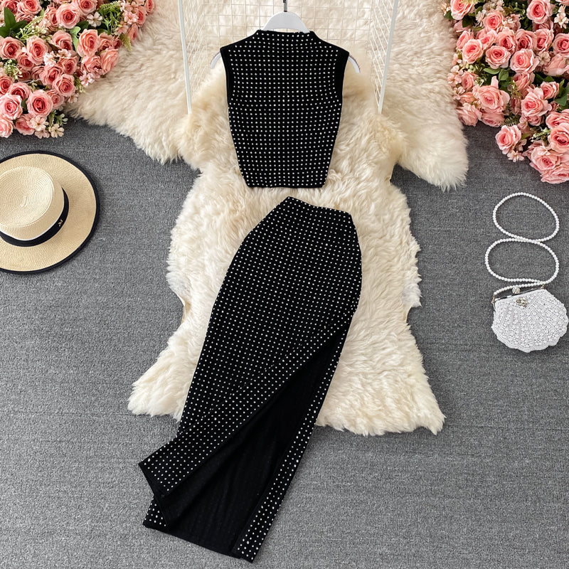 Stylish two pieces beads dress fashion dress 553