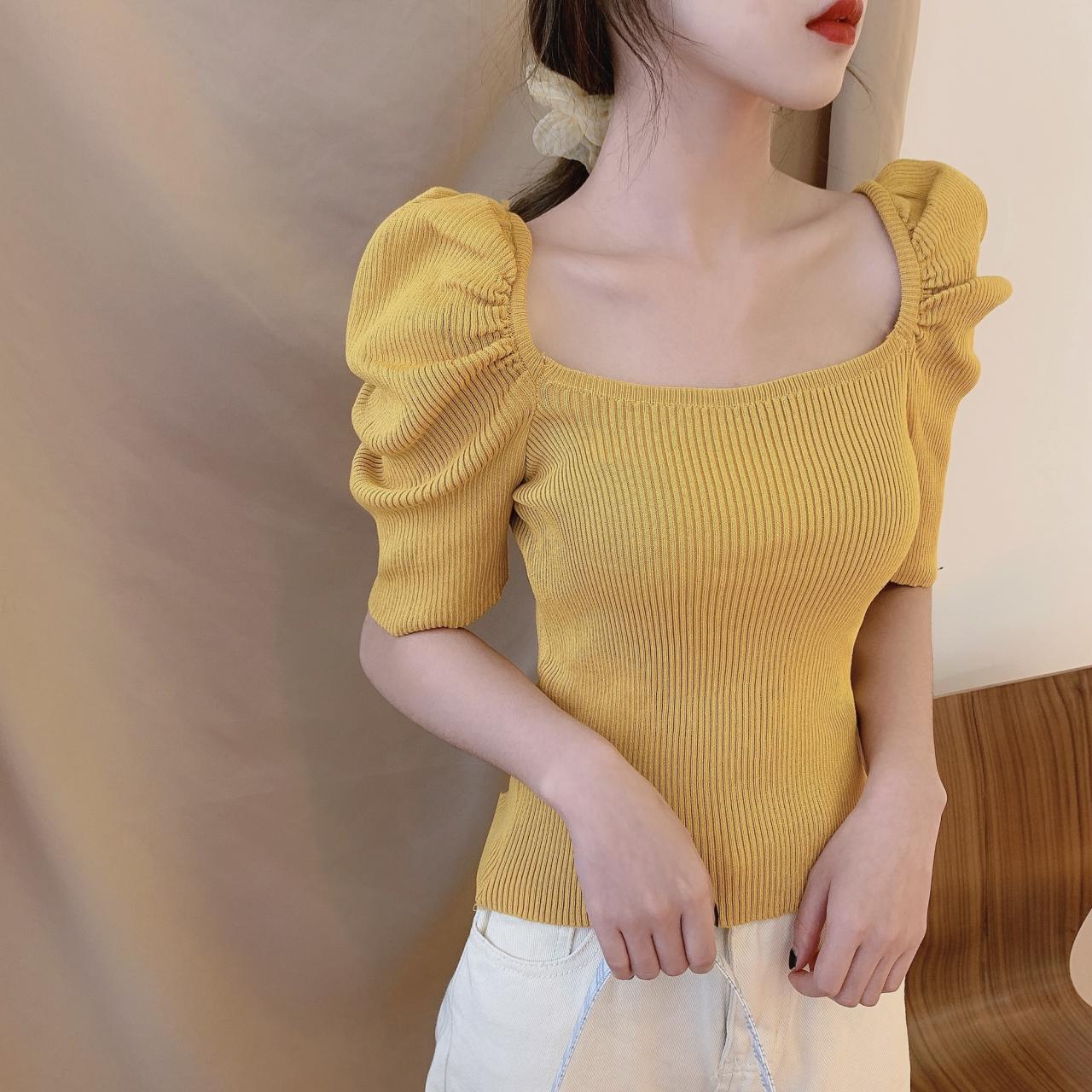 Cute round neck knitted top 307