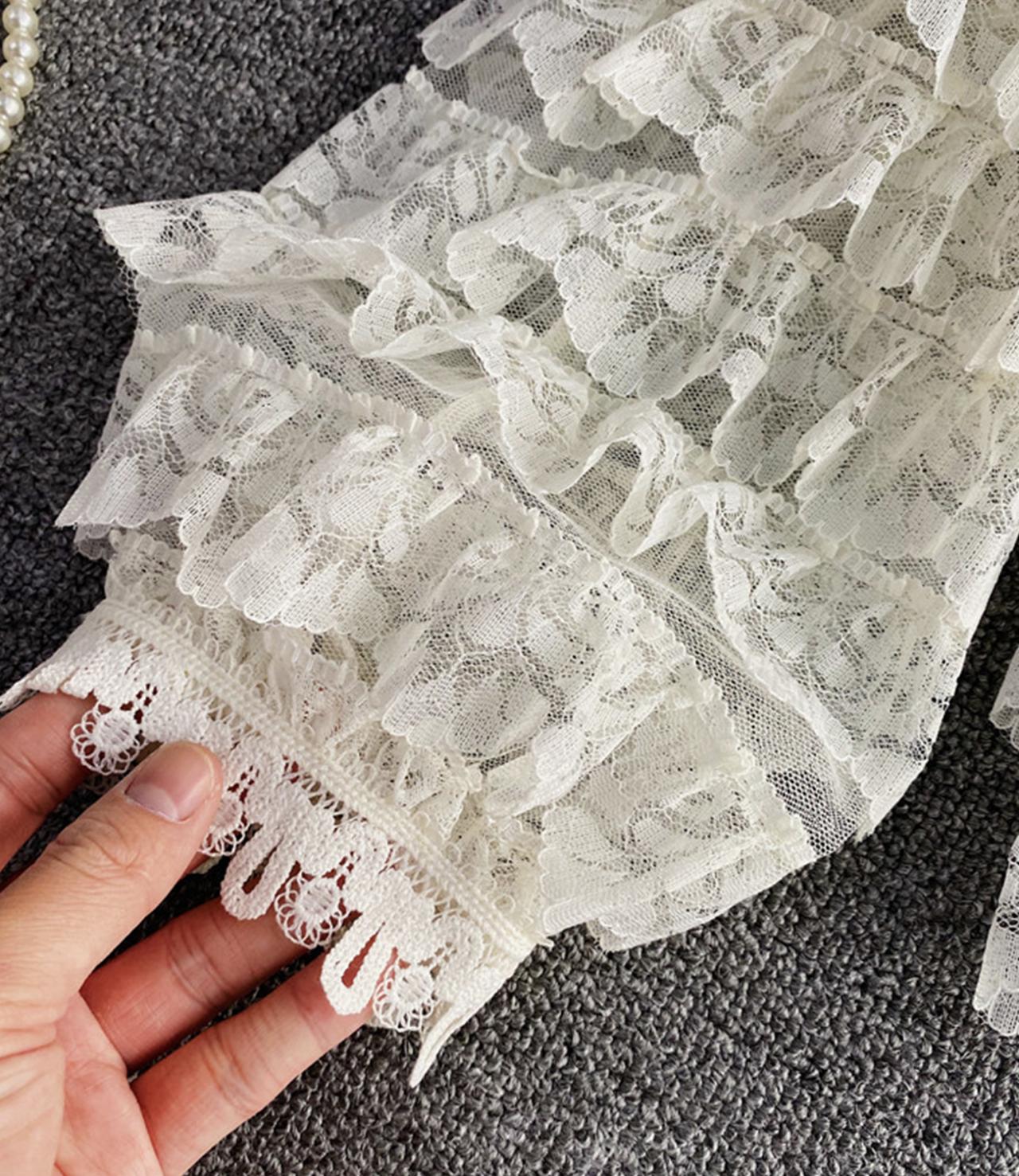 Sweet lace long sleeve tops 347