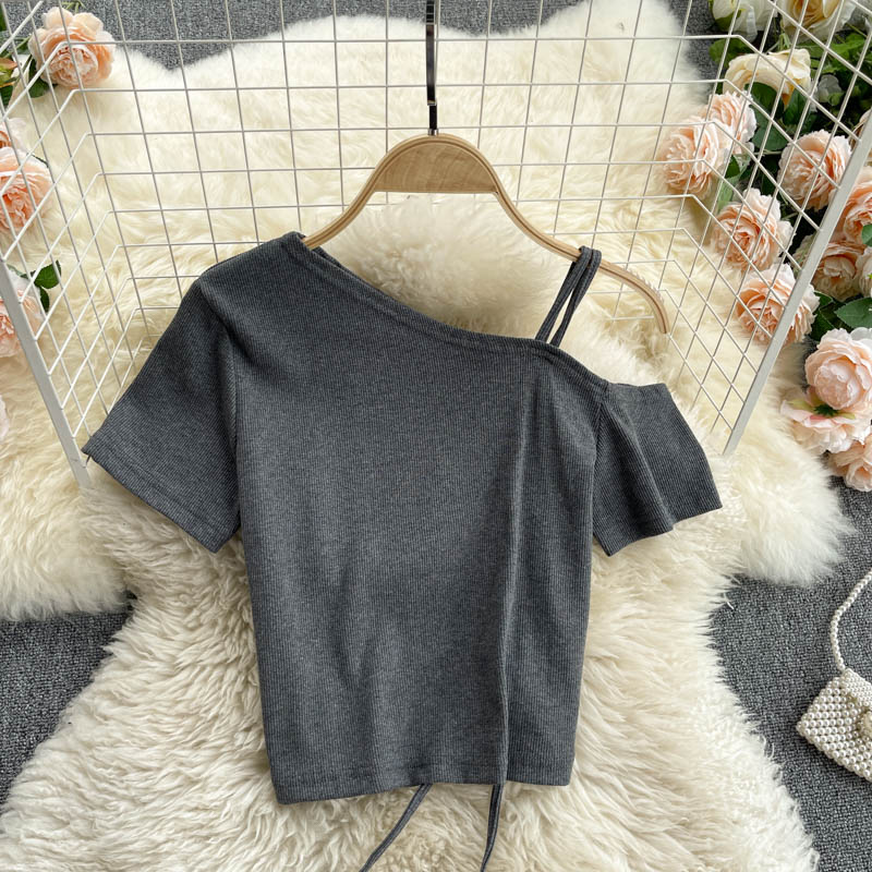 Cute one shoulder T shirt 260