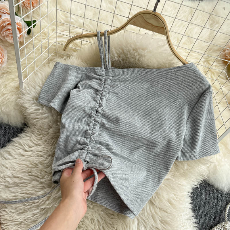 Cute one shoulder T shirt 260