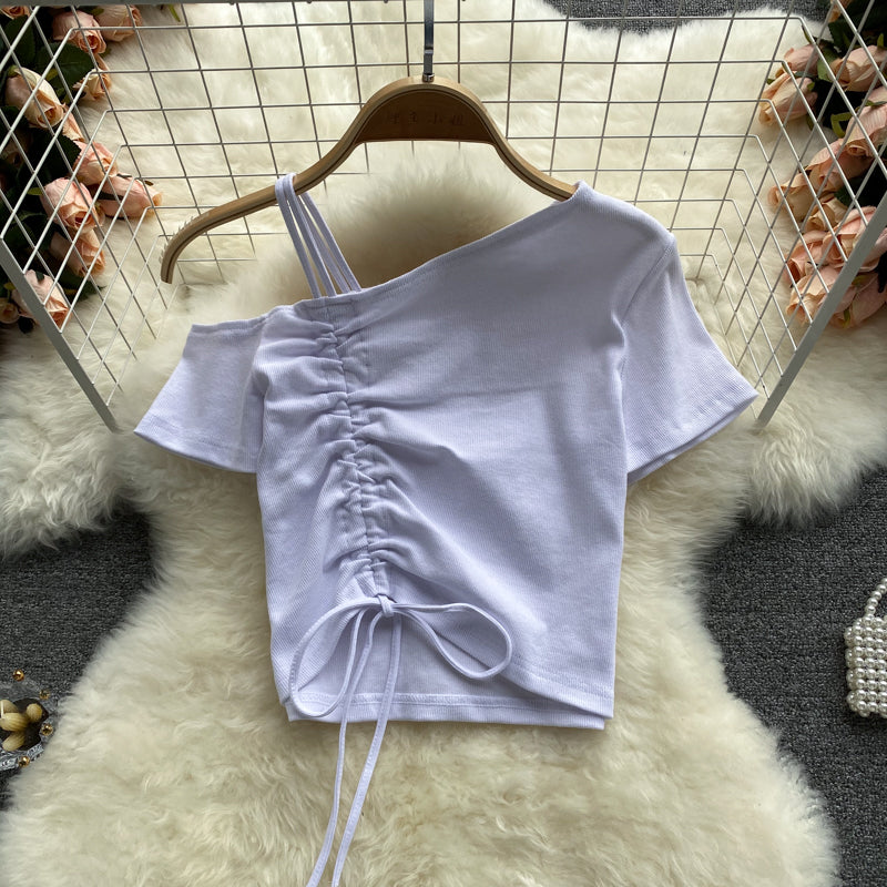 Cute one shoulder T shirt 260