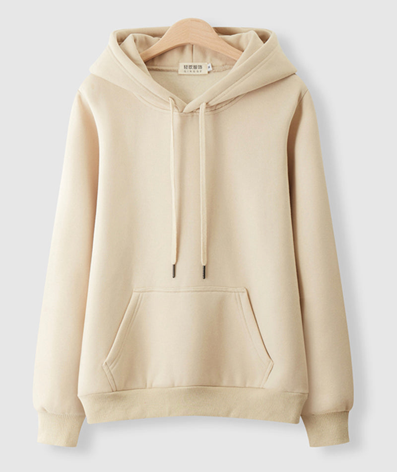 Hoodie simple loose plus fleece top 232