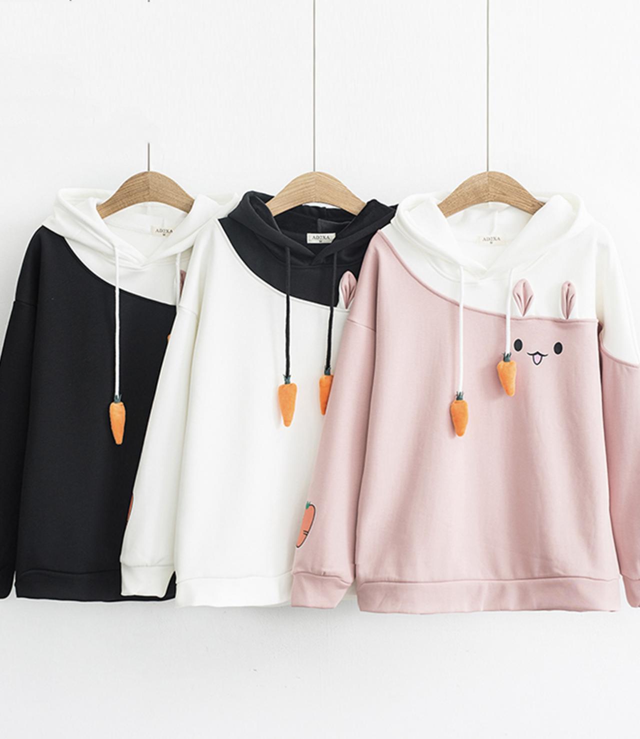 Cute bunny long-sleeved hoodie 284