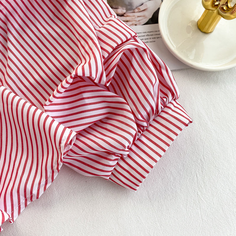 Stylish long-sleeved striped top 315
