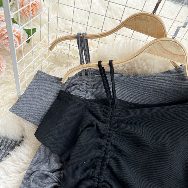 Cute one shoulder T shirt 260