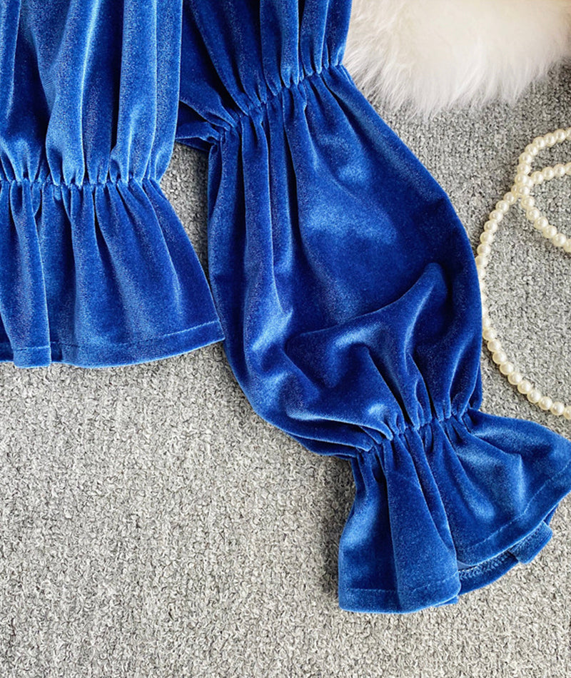 Tops long sleeve velvet tops 379