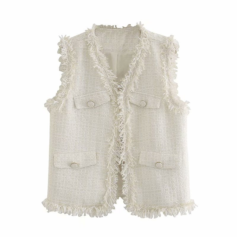 Autumn women's sleeveless V-neck knitted vest coat 1385