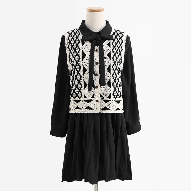 New sweater vest dress two piece suit 2251