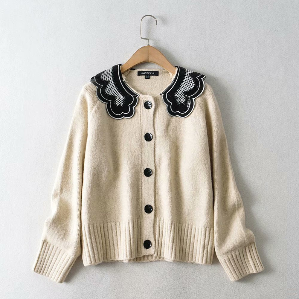 Autumn wool and Mohair women's cardigan 1369