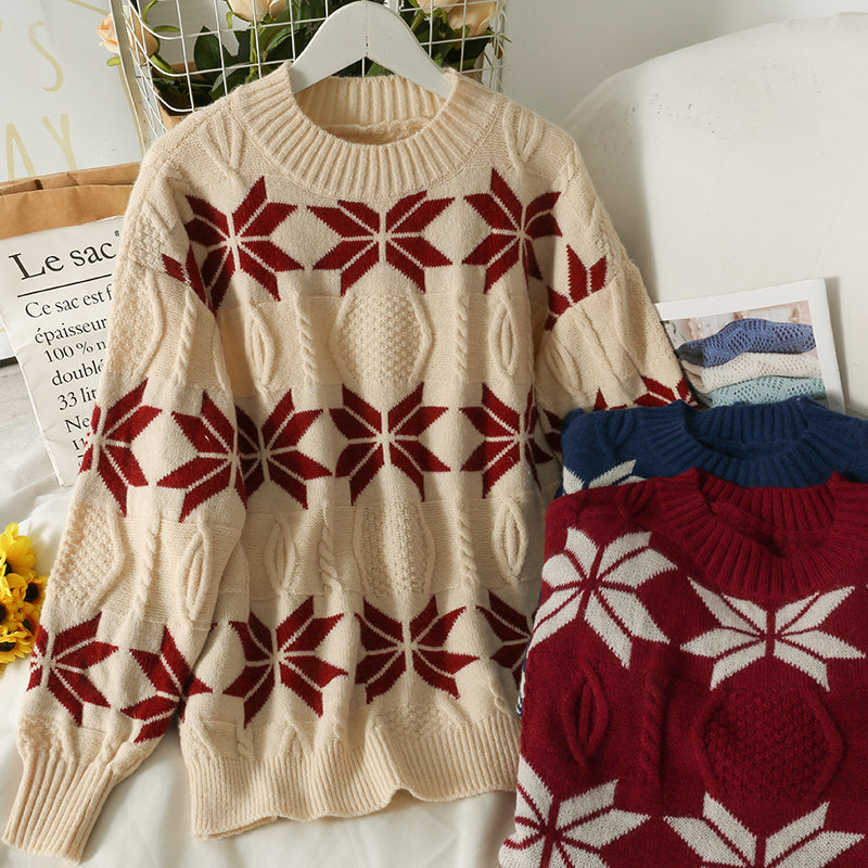Cute round neck long sleeve sweater 1482