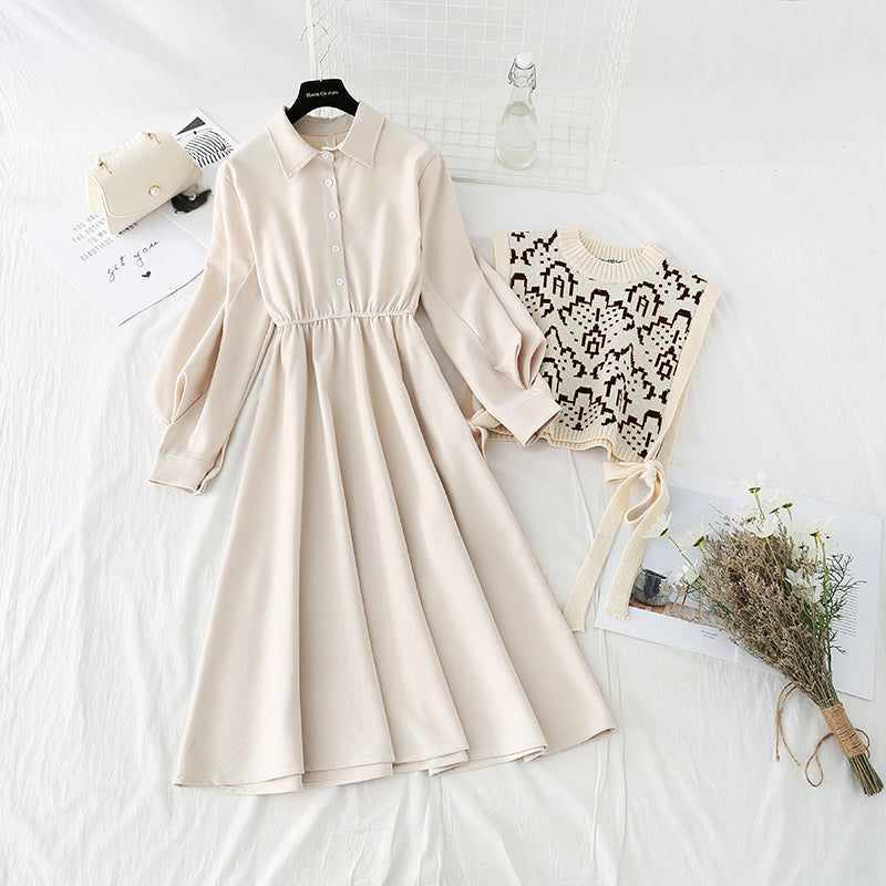 New waistcoat two piece slim knit dress 2137