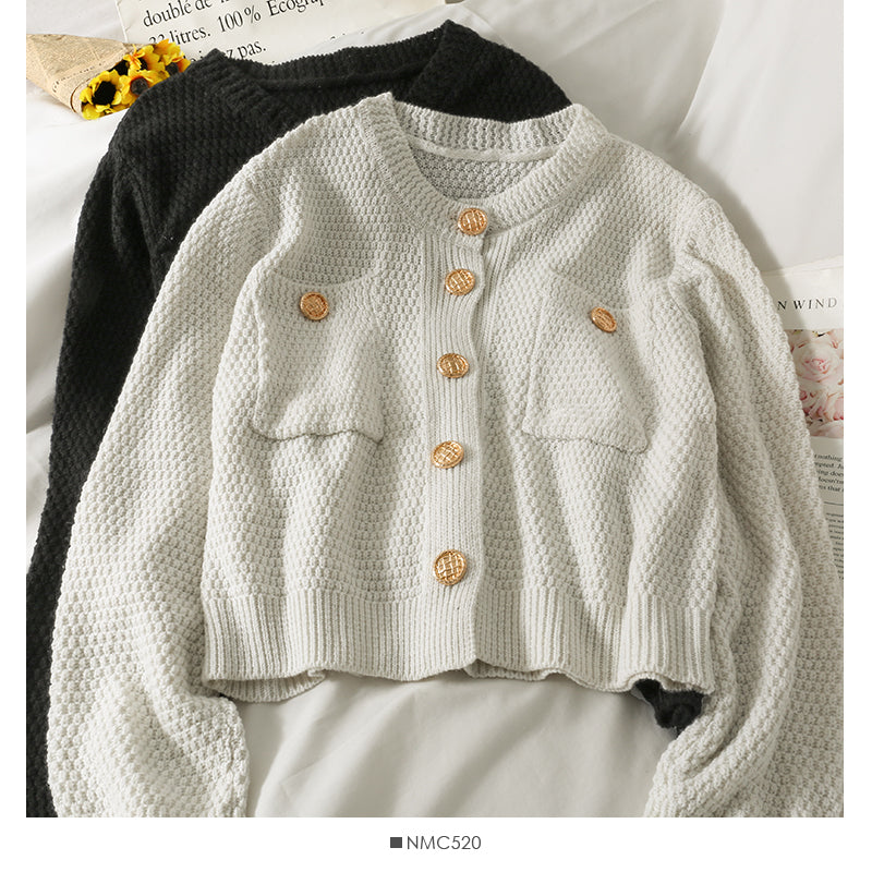 New solid versatile loose knit autumn 1710