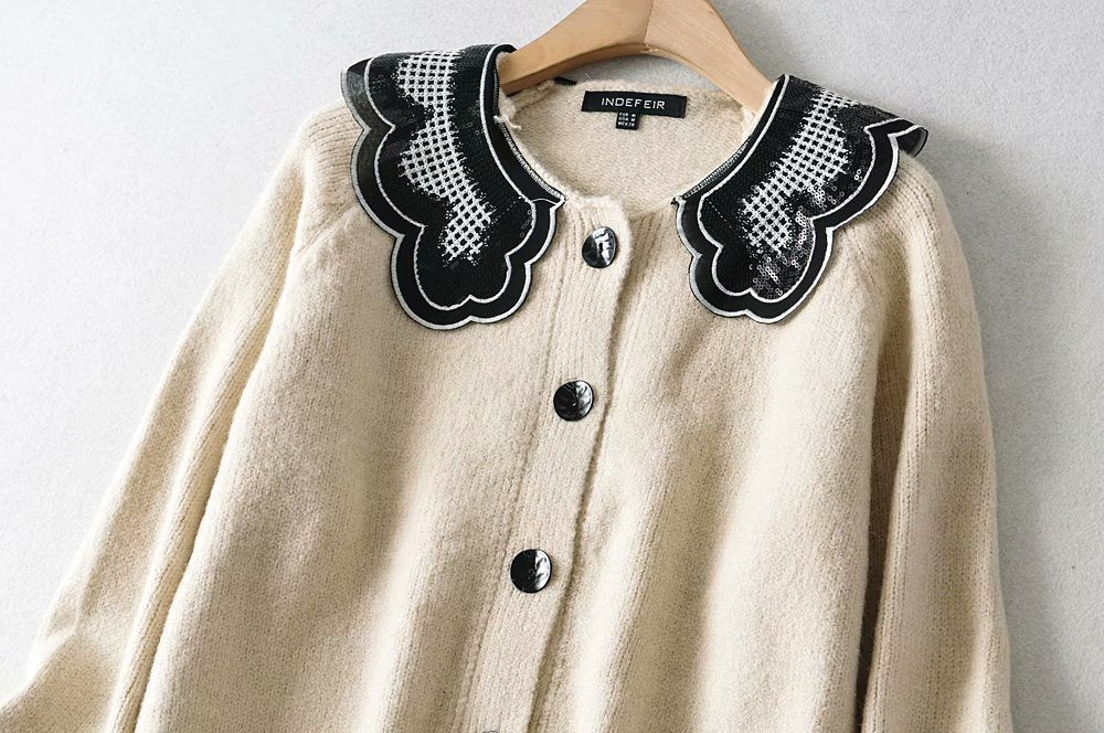 Autumn wool and Mohair women's cardigan 1369