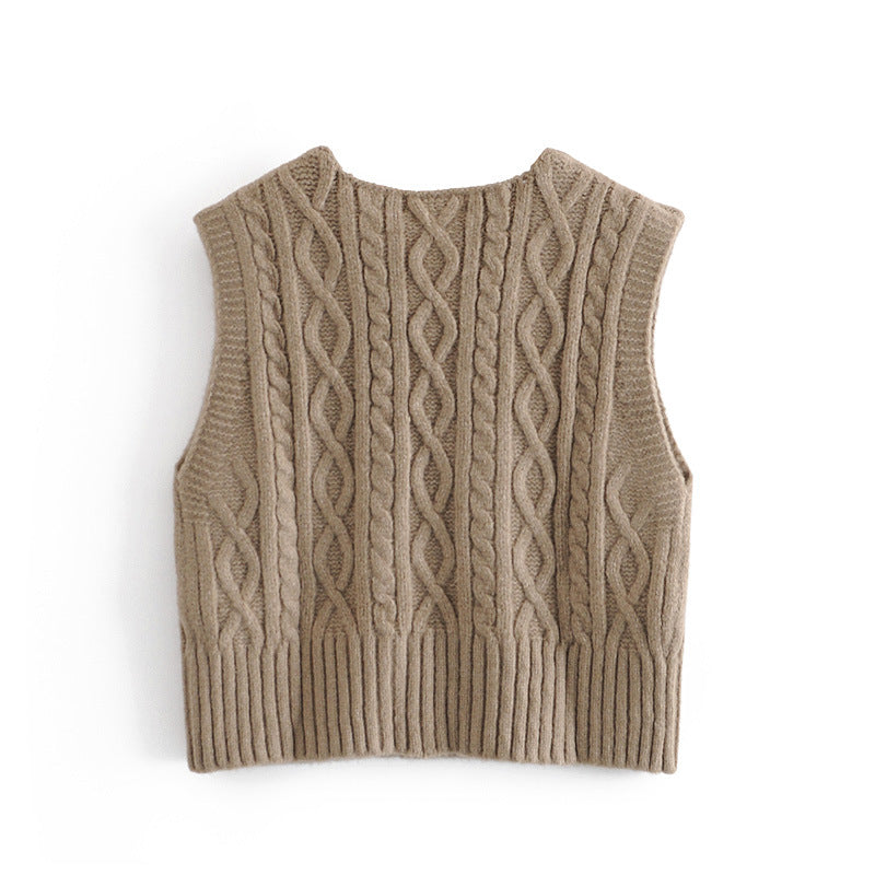 Autumn knitting vest vest for women 1354