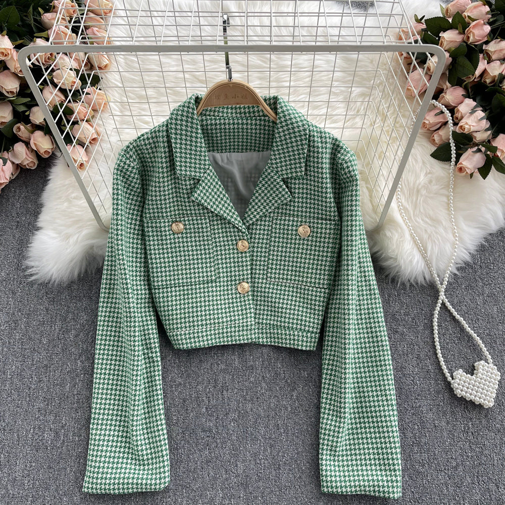 Korean retro qianniaoge women's autumn and winter new versatile suit 1558