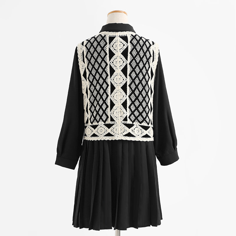 New sweater vest dress two piece suit 2251