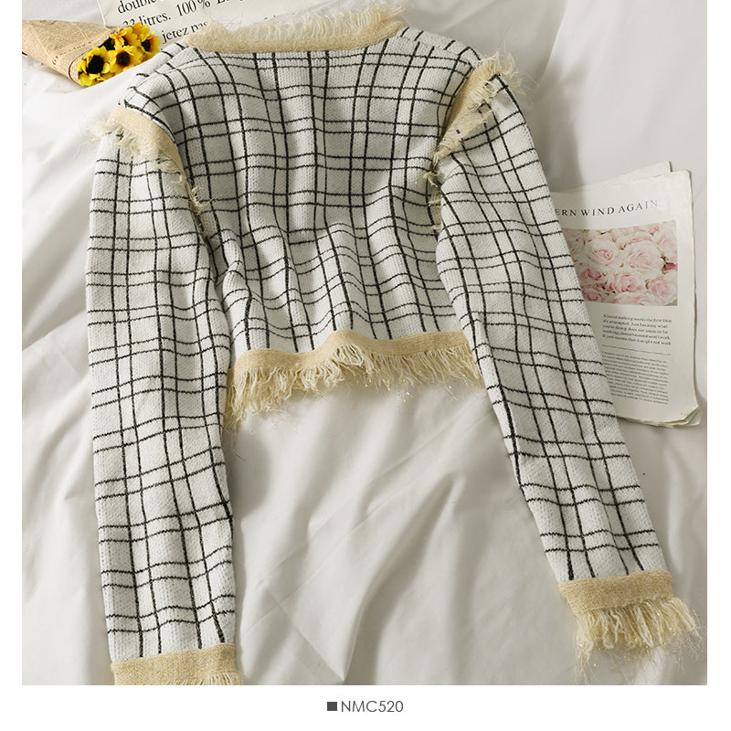 Two button blouse women's autumn long sleeve versatile thin bright silk sweater 1971