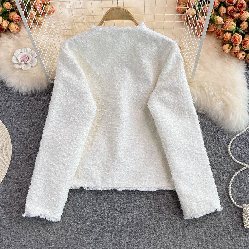 Winter new style little fragrance celebrity Vintage woven top 1647