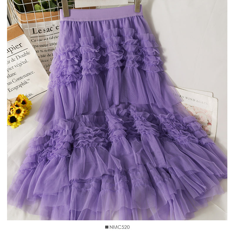 Foreign style versatile high waist skirt 2512