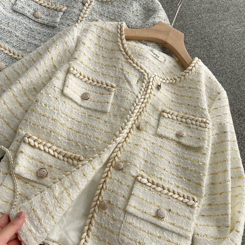 Xiaoxiangyi cardigan coat new tweed coat 1552