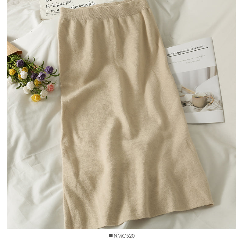 Slim medium length split Hip Wrap Skirt 2505