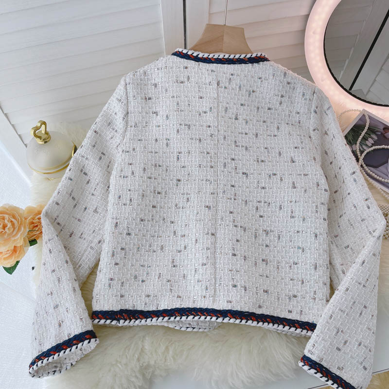 Plaid tweed coat for women in autumn and winter 1549