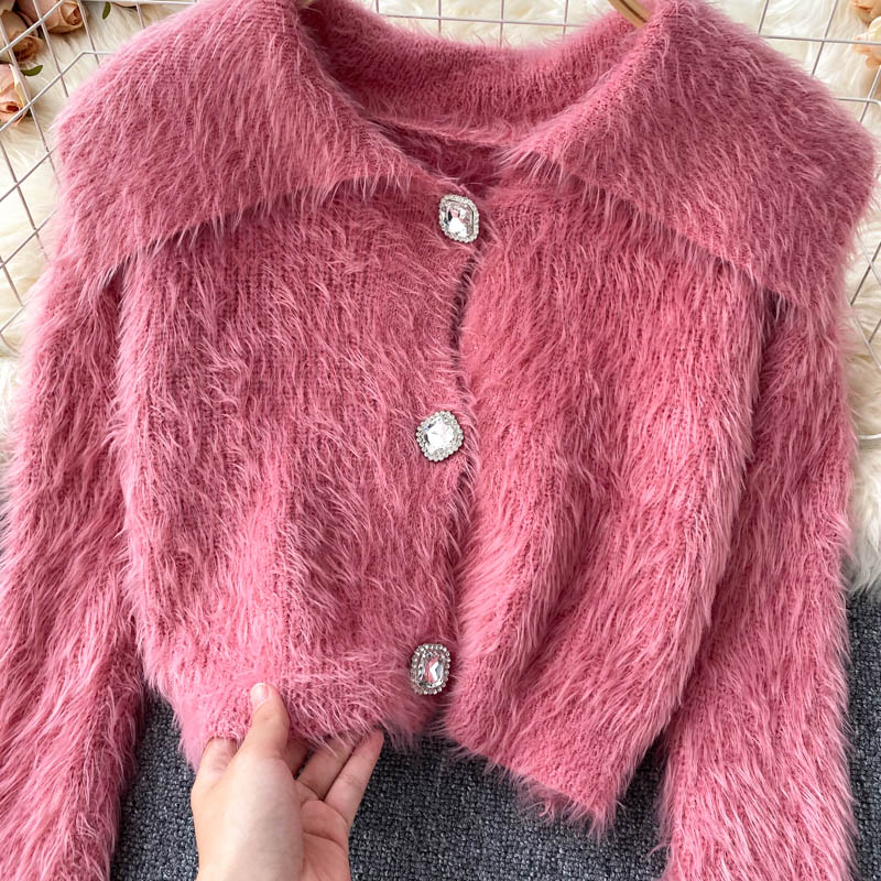 Gentle and lazy style new Mohair knitting 1605