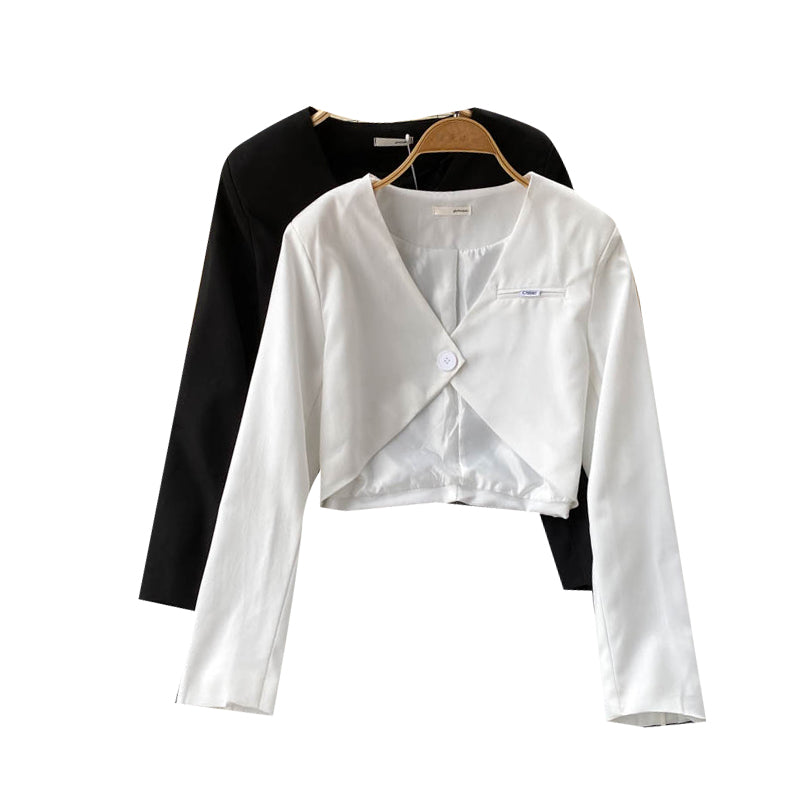 Hong Kong style suit coat women's one button small suit 1542