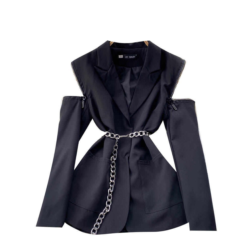 Off shoulder suit coat female 1502