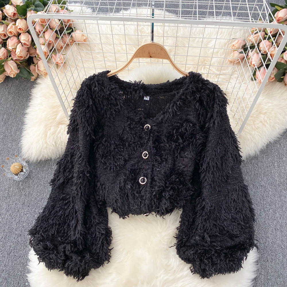 Socialite, high quality cardigans, new, trendy, soft, plush, sweet all-match cardigans, coat tops 1391