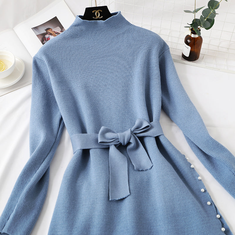 Age reduction suit two piece Pullover temperament knitted dress knee length skirt children 2172