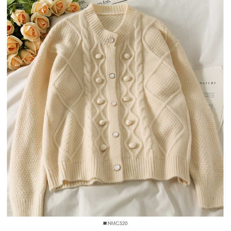 Sweater cardigan top diamond lattice long sleeve sweater fashion 1829