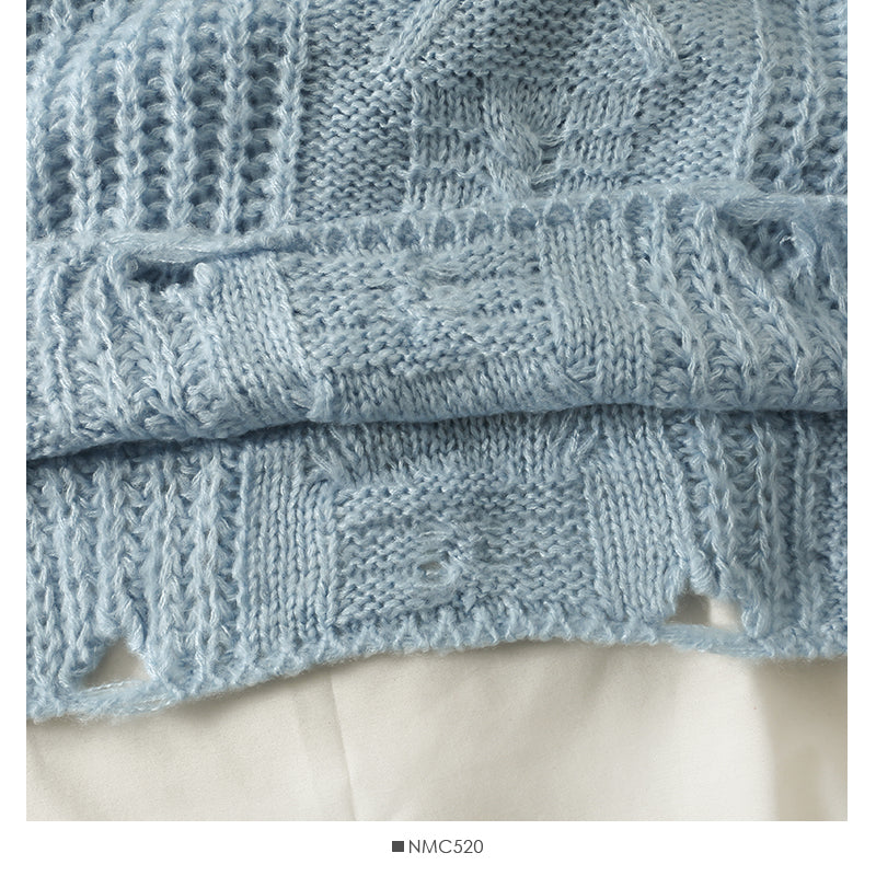 Sweater women's autumn loose thin one line shoulder exposed clavicle sweater 1904