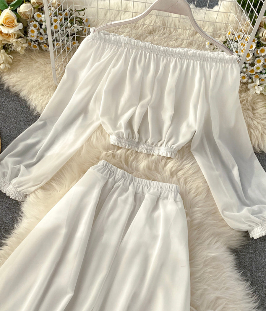 Fashion girl dress two pieces long sleeve dress 1240
