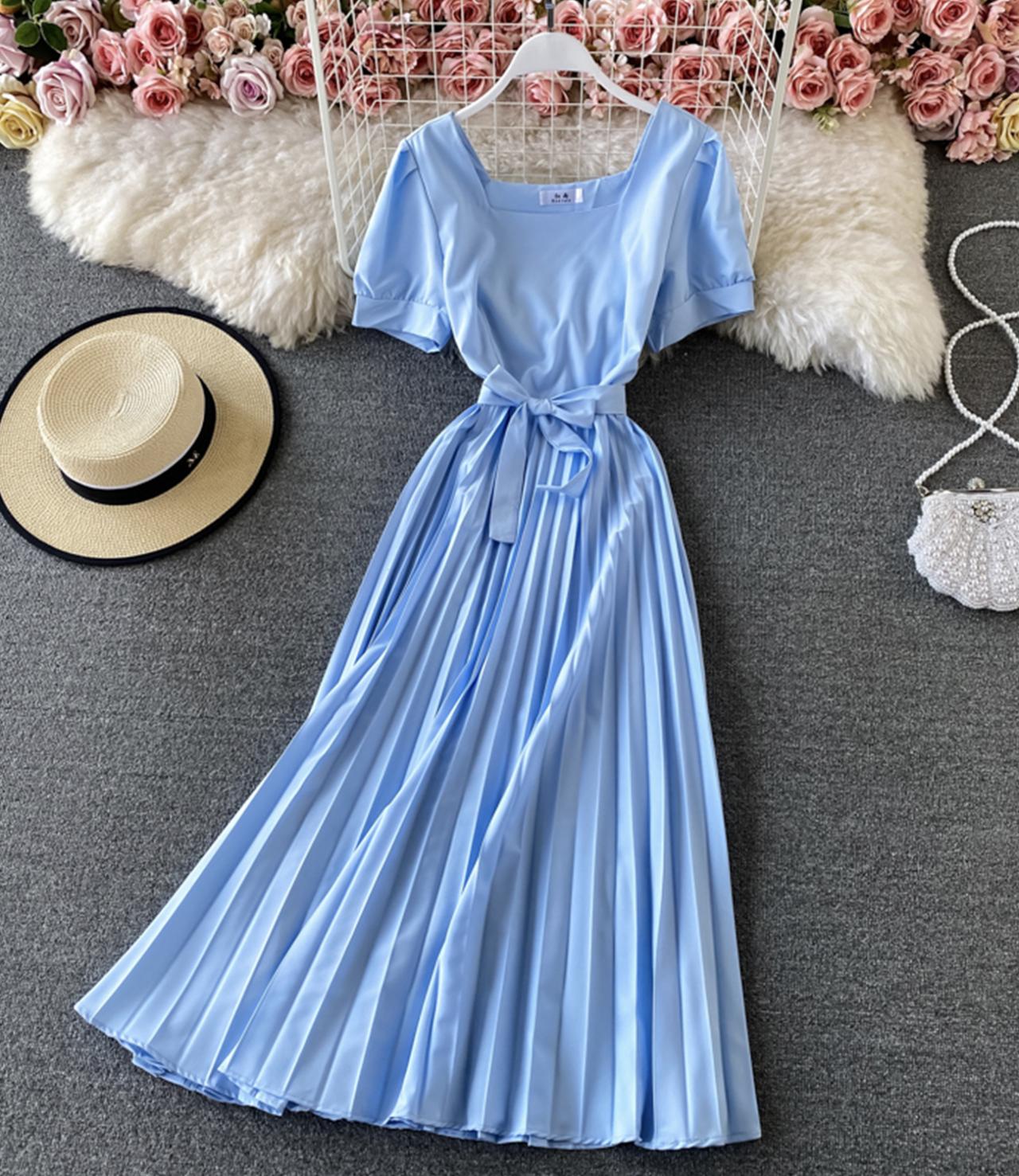 Cute round neck A line dress fashion dress 756