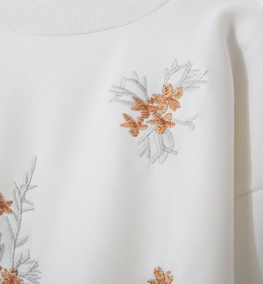 Cute embroidered long-sleeved T shirt 072