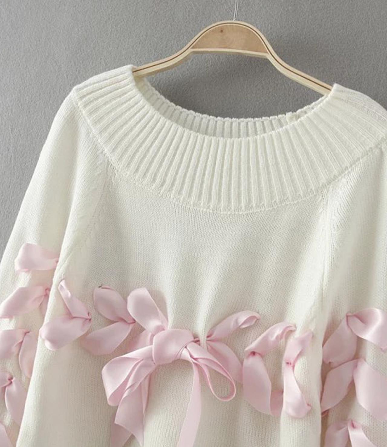 Cute lace up sweater 042