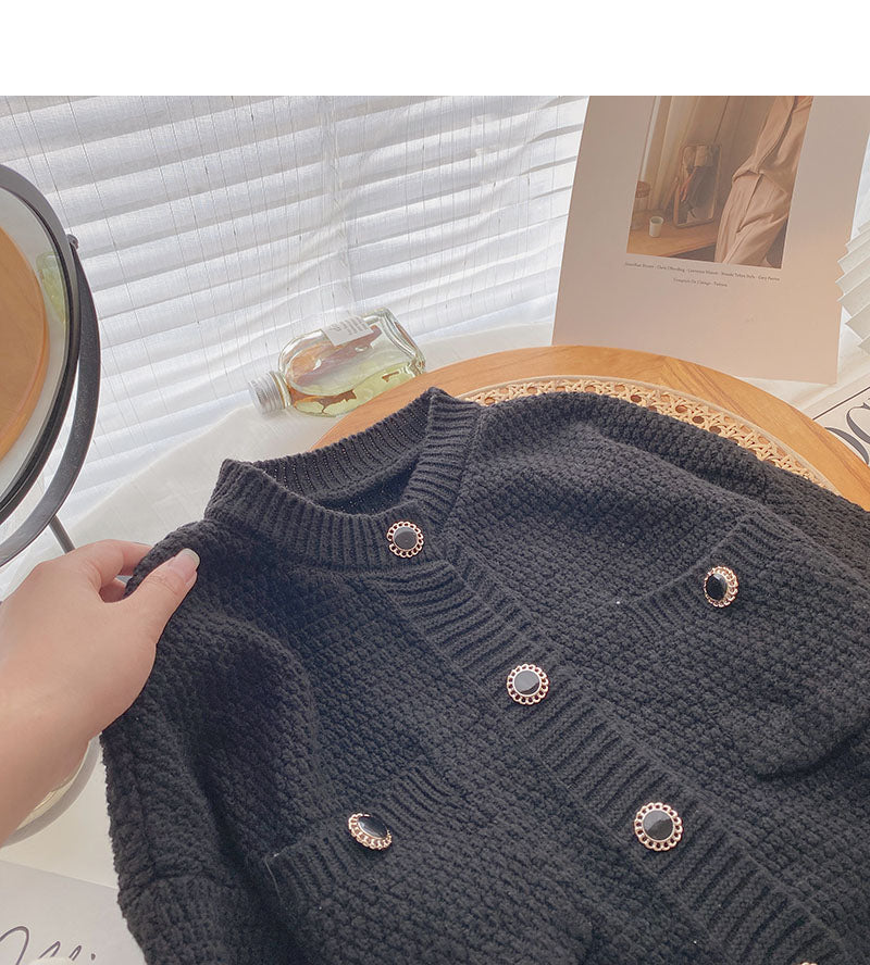 Korean retro loose short round neck top 5877