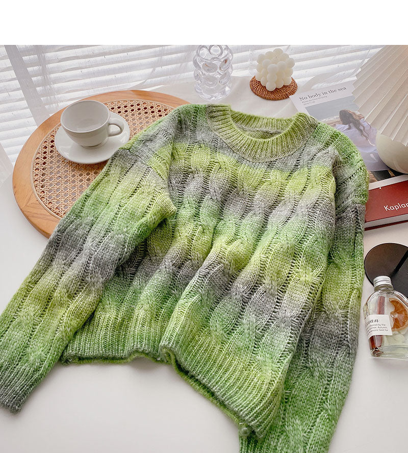 A slim tie dyed long sleeved shirt with a sense of minority design 5944