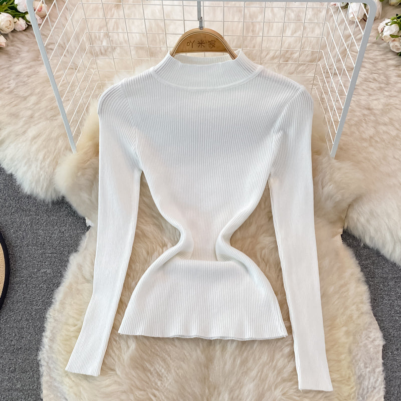 Woolen vest dress two piece stand collar knit bottoming shirt 3771