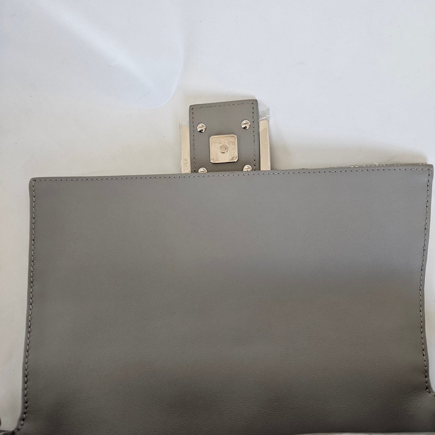 Fendi silver sequin and leather baguette bag