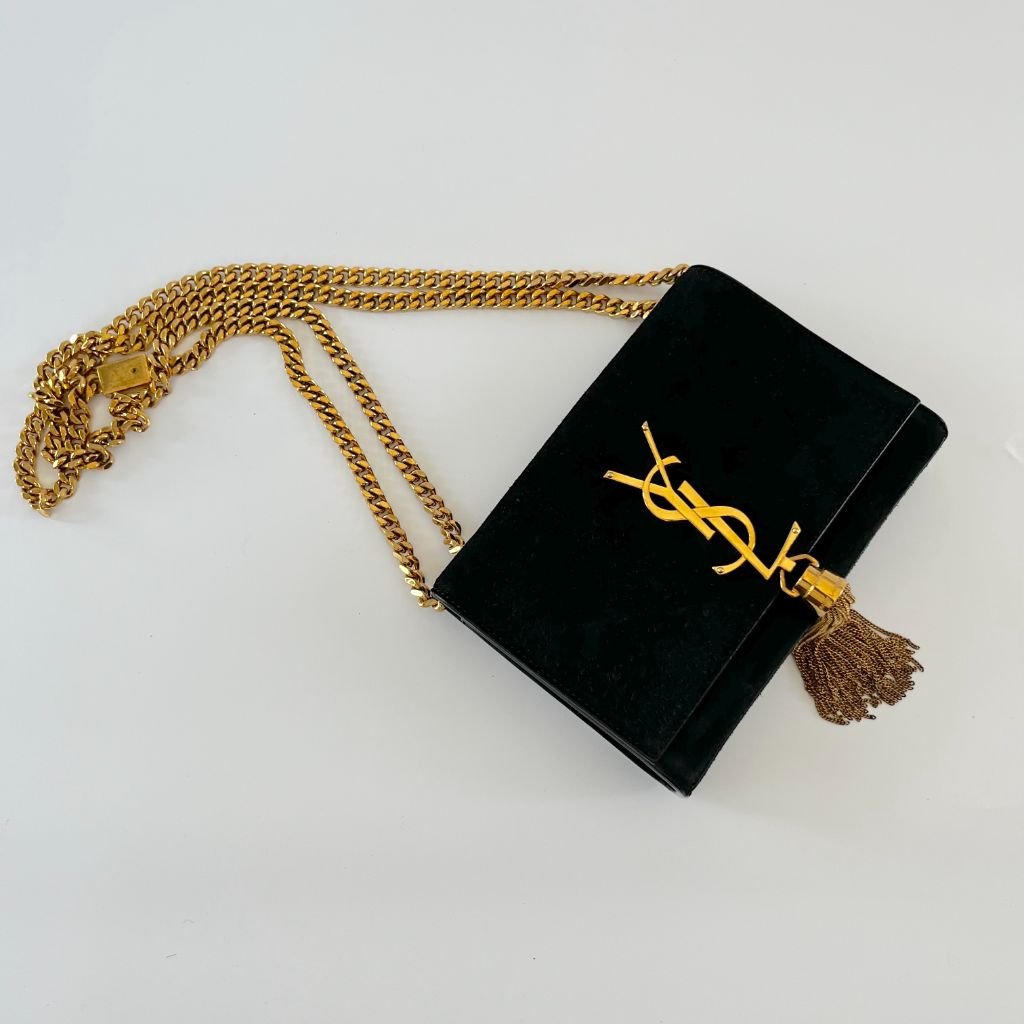 Saint Laurent black suede small Kate bag