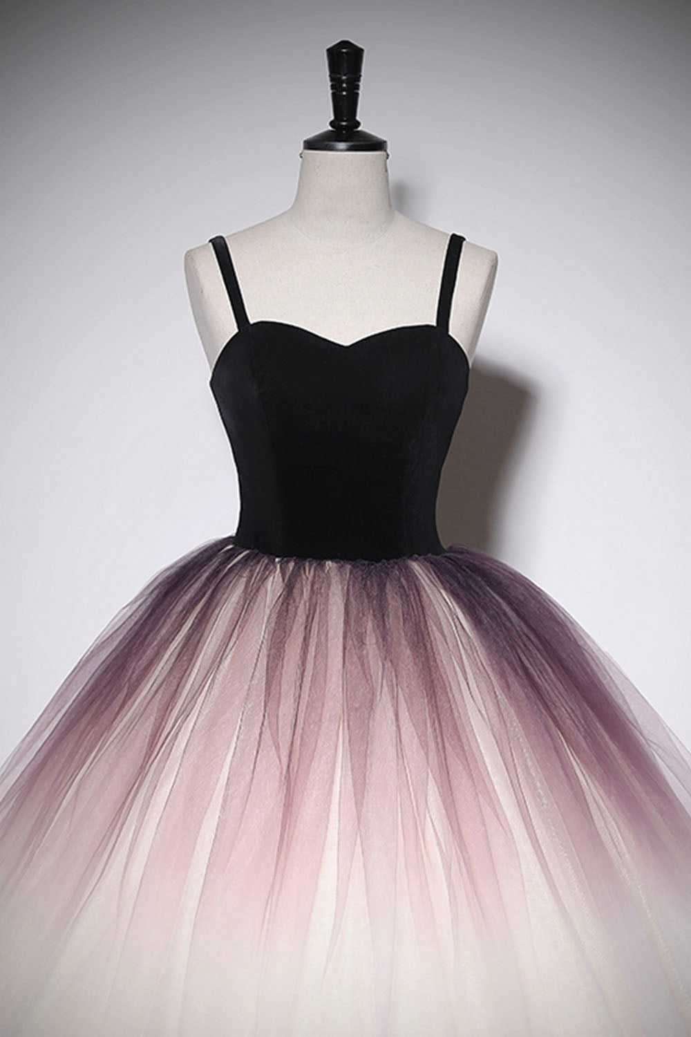 Lovely Gradient Tulle Floor Length Prom Dress, Spaghetti Strap Formal Evening Dress