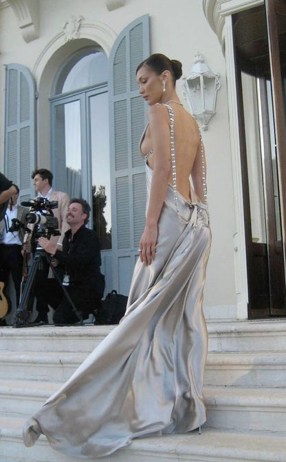 Sexy Long Backless Dress, Evening Party Dress    fg7376