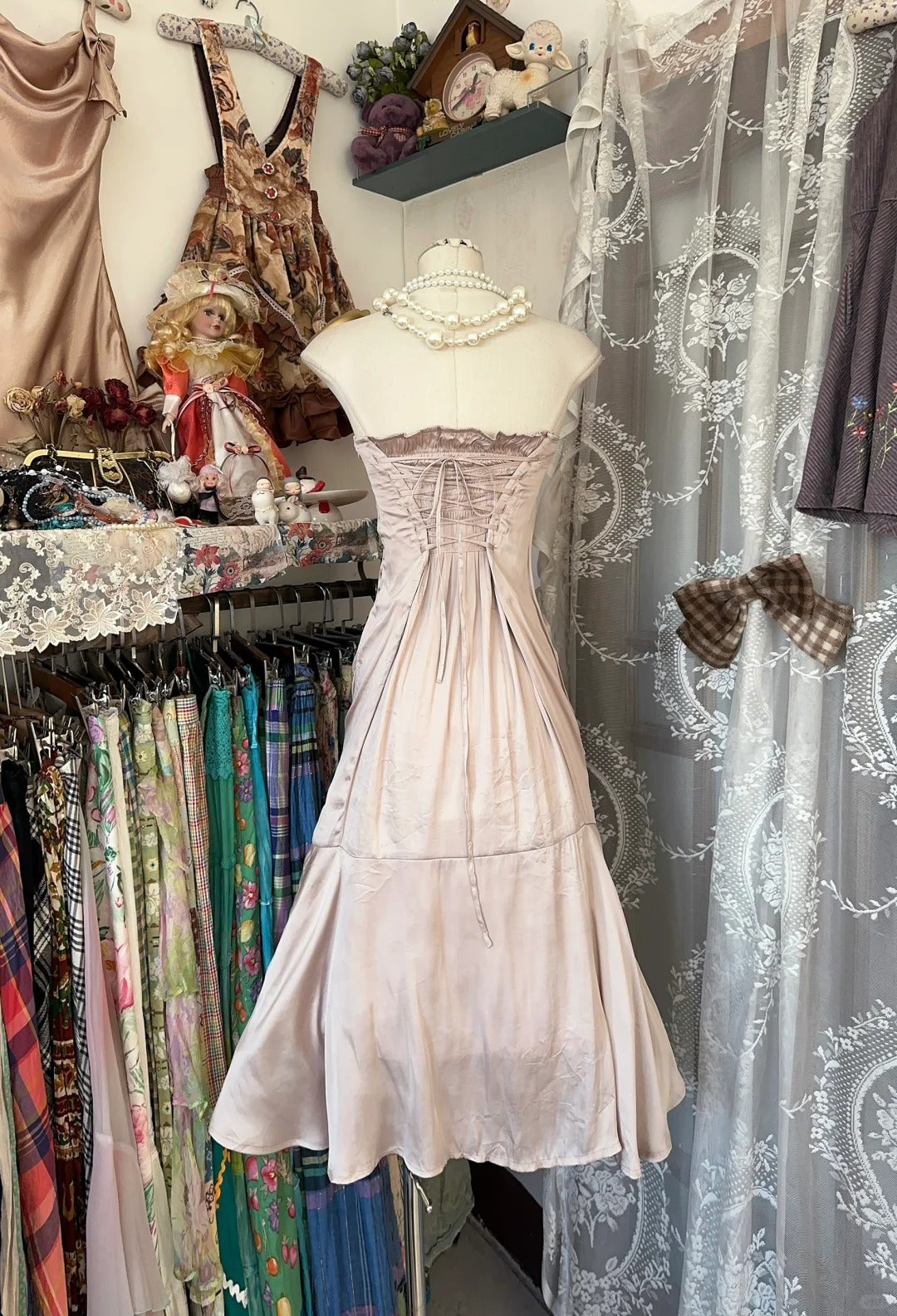 Light Pink Vintage Prom Party Gown Evening Dresses    cg25349