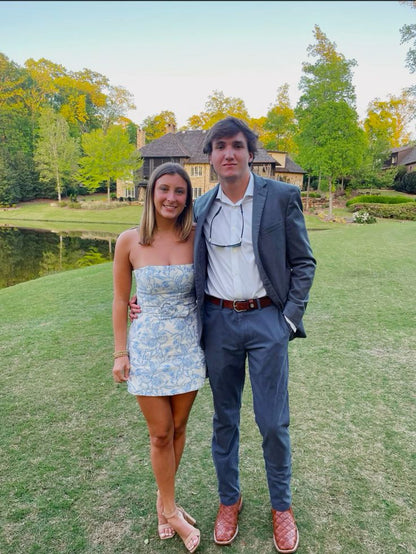 Blue floral elegant cute short bodycon homecoming dress prom dress party dress gh2866