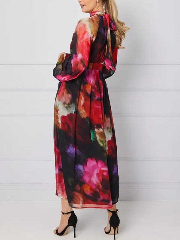 Floral Tie Back Midi Dress