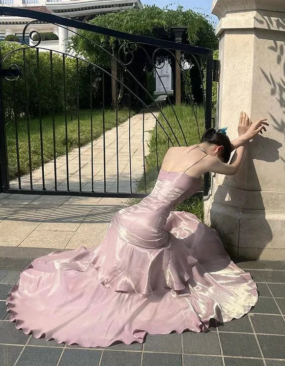 Burgundy/Green Chic Sweet Long Ruffled Ball Gown Evening Dress Party Dress gh4318