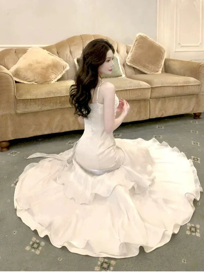 Burgundy/Green Chic Sweet Long Ruffled Ball Gown Evening Dress Party Dress gh4318